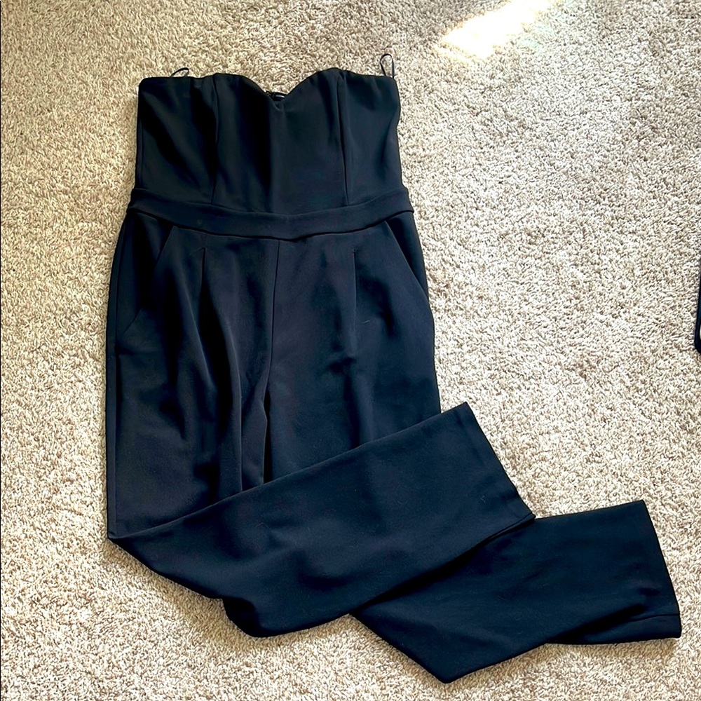 Elegant Black Express Strapless Jumpsuit